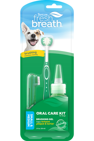TROPICLEAN FRESH BREATH ORAL CARE KIT FOR SMALL & MEDIUM DOGS
