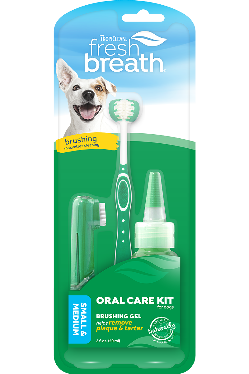 TROPICLEAN FRESH BREATH ORAL CARE KIT FOR SMALL & MEDIUM DOGS