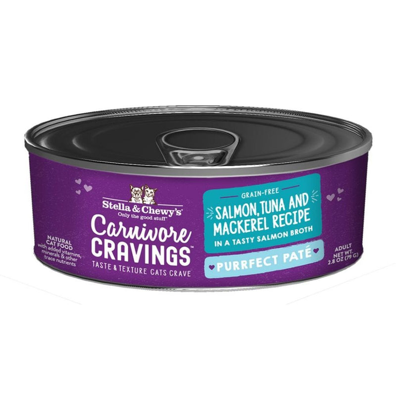 Stella & Chewy's® Carnivore Cravings™ Purrfect Paté Salman, Tuna & Mackerel Recipe for Cats 2.8oz