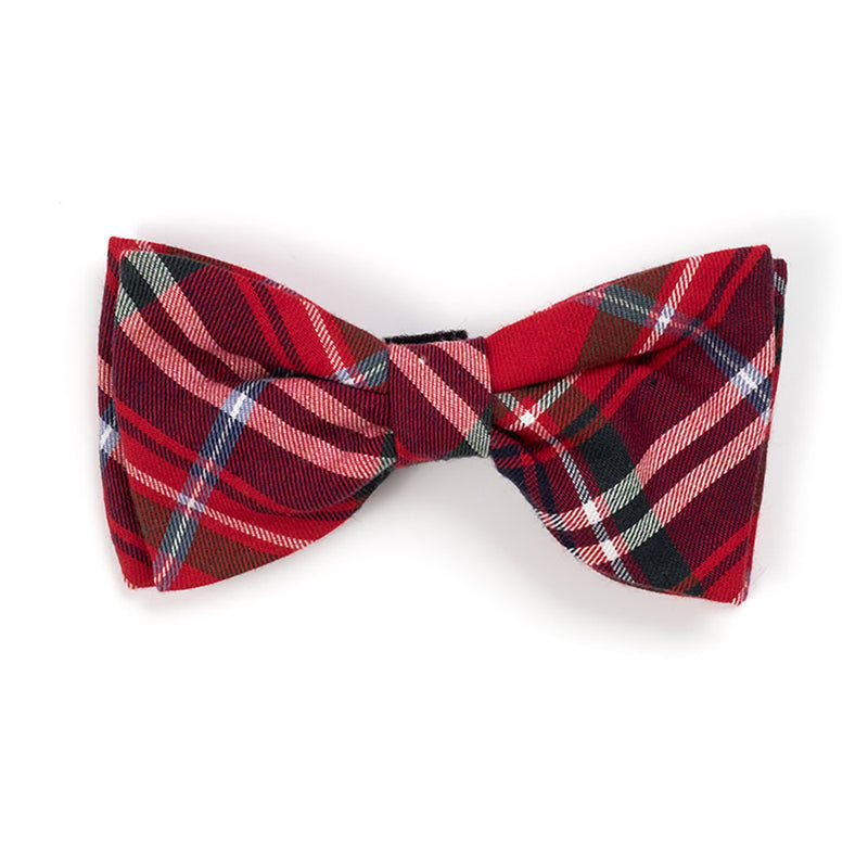 The Worthy Dog Red Plaid Bow Tie