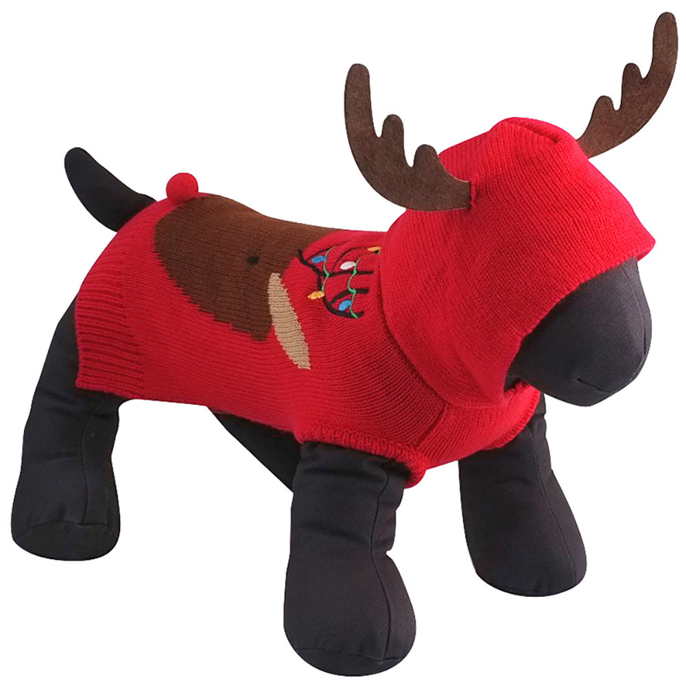 The Worthy Dog Rudy Reindeer Hoodie