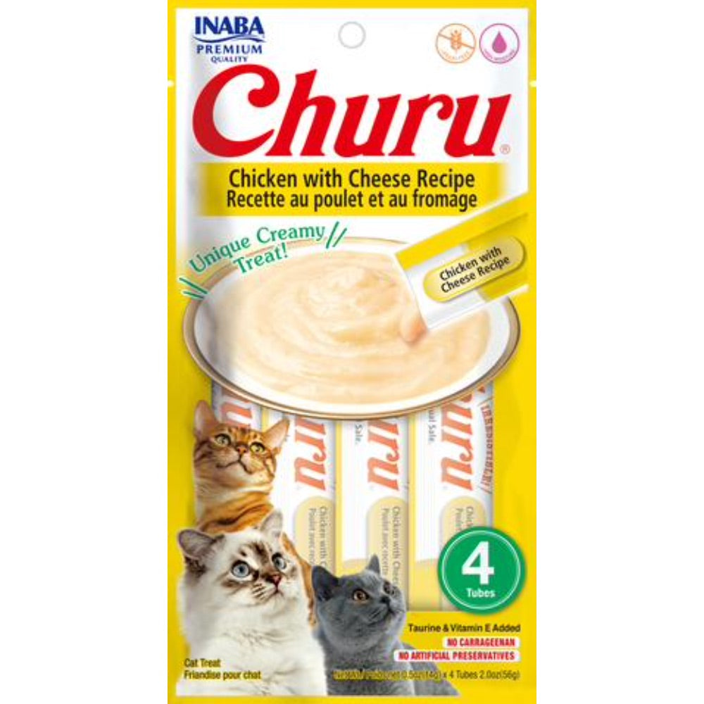 INABA Churu Purée Chicken with Cheese - 4 0.5oz Tubes