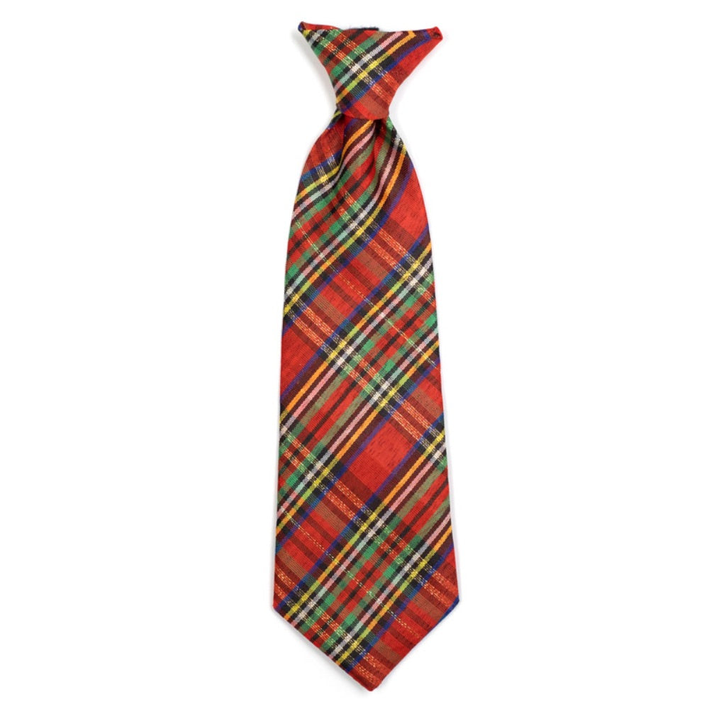 The Worthy Dog Red Lurex Plaid Neck Tie