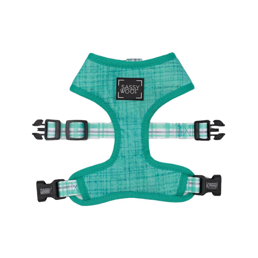 Sassy Woof REVERSIBLE HARNESS - WAG YOUR TEAL