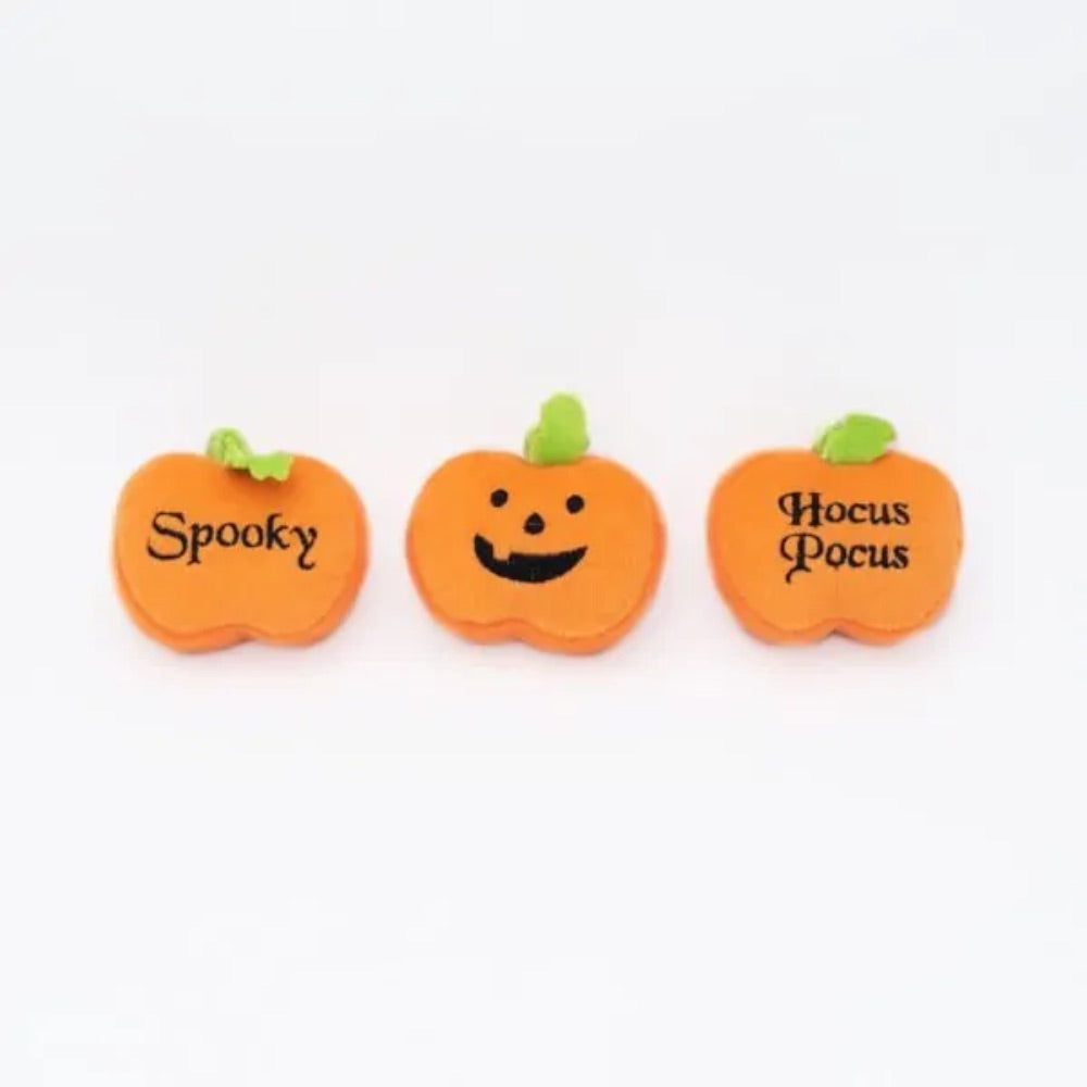 ZippyPaws Halloween Miniz 3-Pack Pumpkins