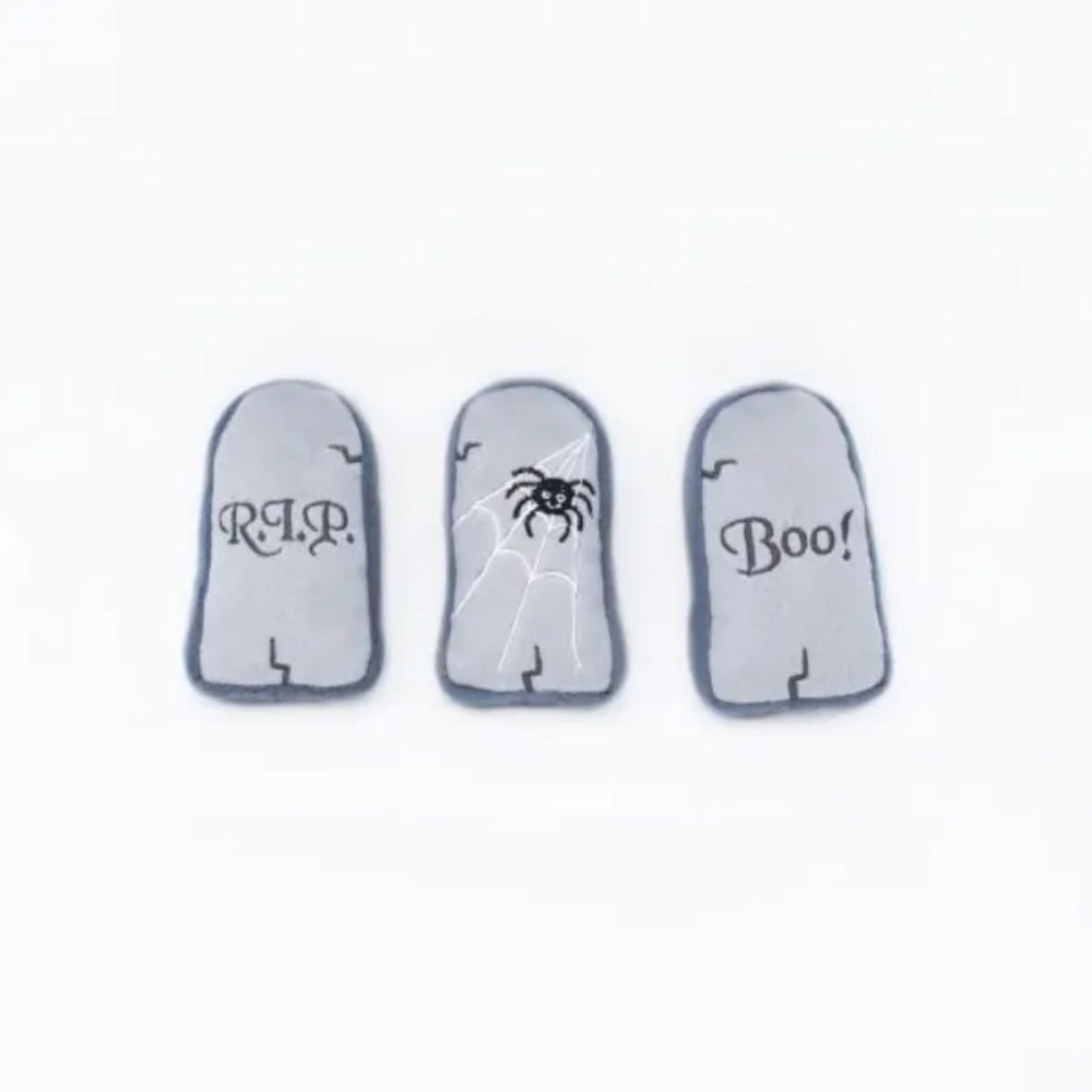 ZippyPaws Halloween Miniz 3-Pack Tombstones