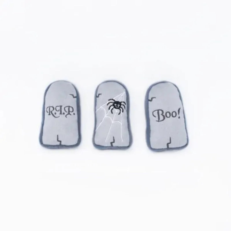 ZippyPaws Halloween Miniz 3-Pack Tombstones