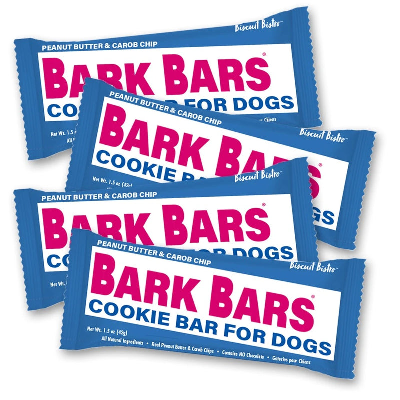 Biscuit Bistro Barking Bars PEANUT BUTTER & CAROB CHIP COOKIE BARS - 2 bars (Expiring October)
