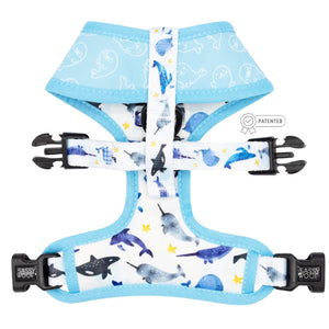 Sassy Woof Reversible Harness - Whale, Hello There