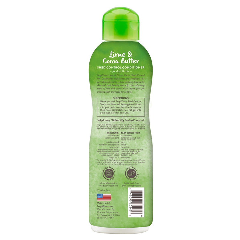 TROPICLEAN LIME & COCOA BUTTER SHED CONTROL CONDITIONER FOR PETS