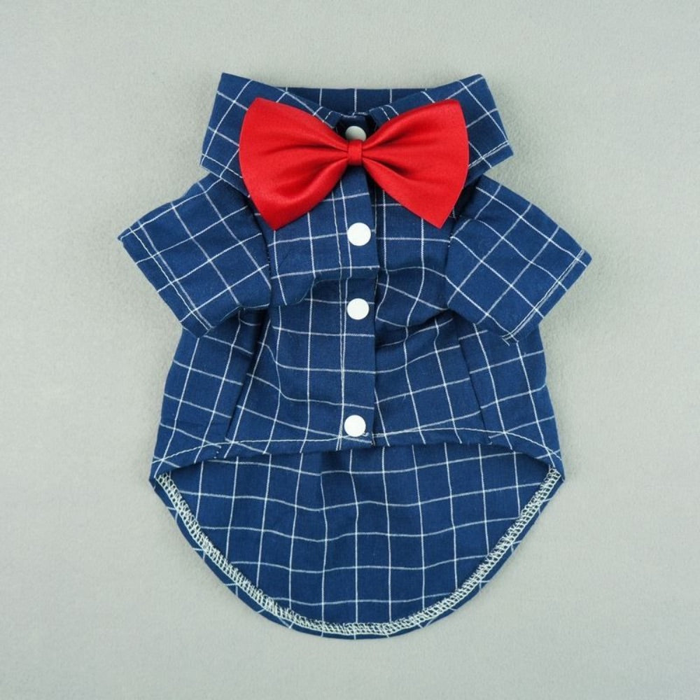 Fitwarm Dark Blue and White Plaid Shirts