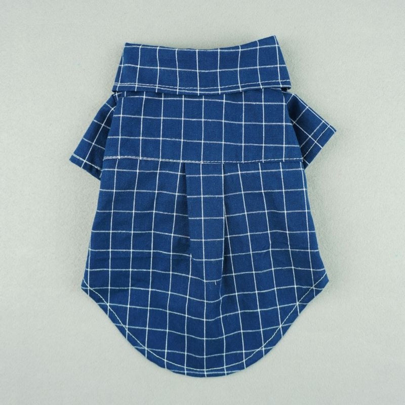 Fitwarm Dark Blue and White Plaid Shirts