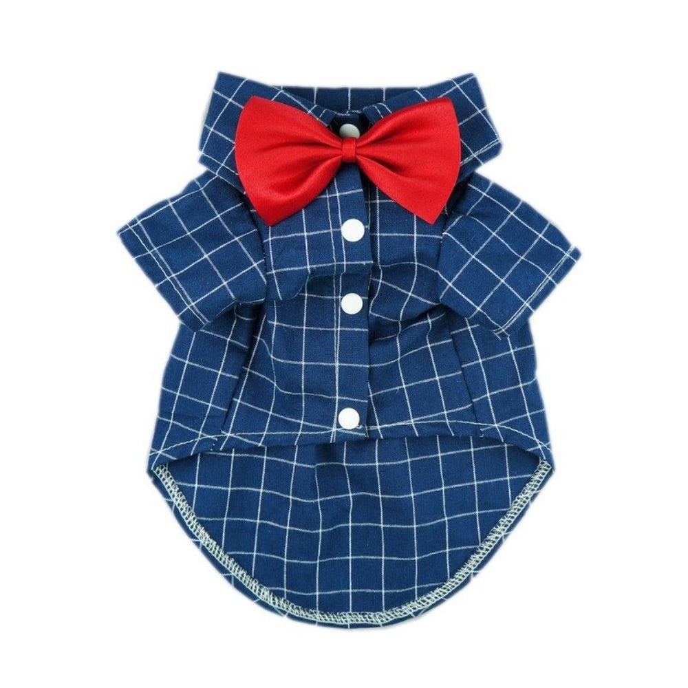 Fitwarm Dark Blue and White Plaid Shirts