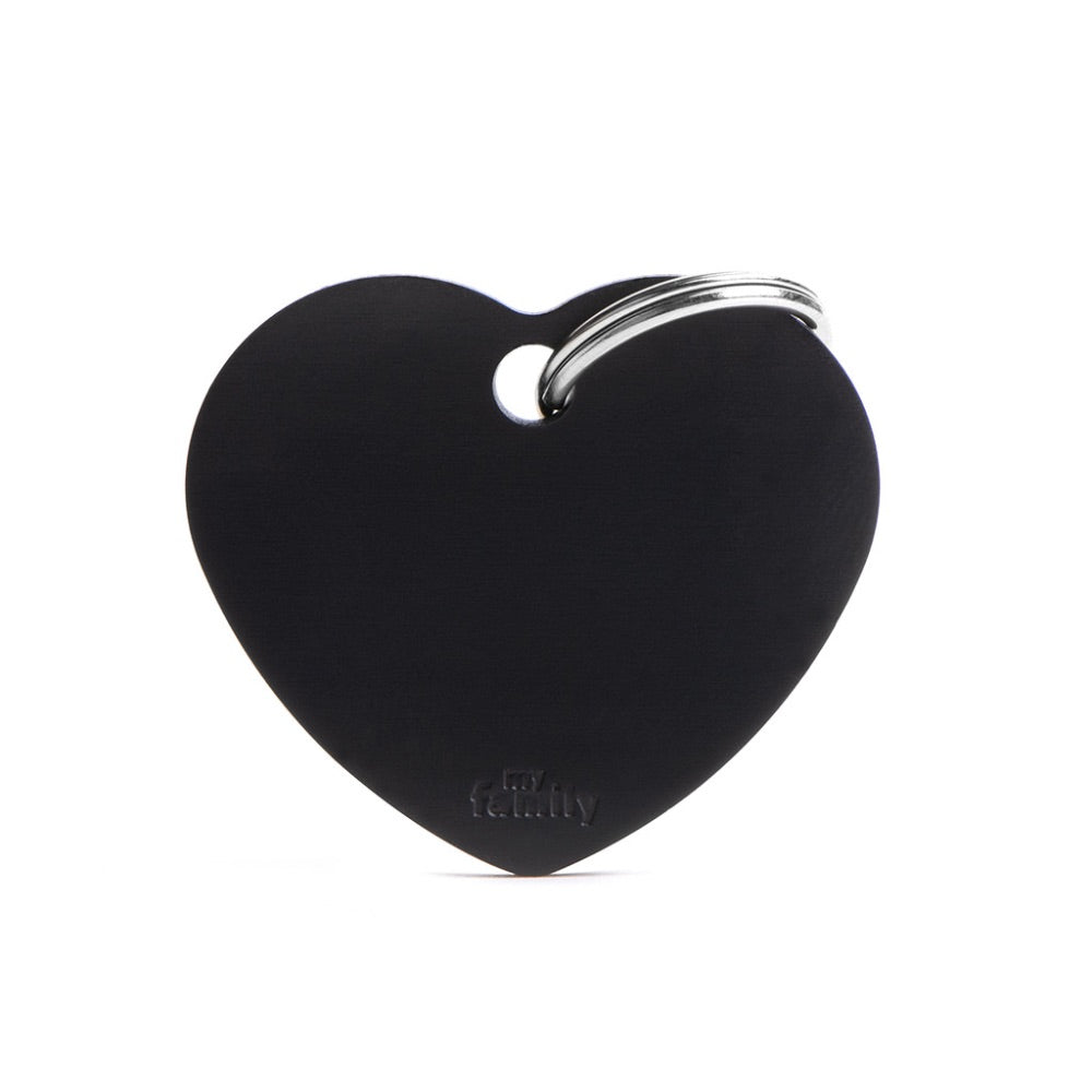 My Family ID Tag Basic collection Heart Black in Aluminum