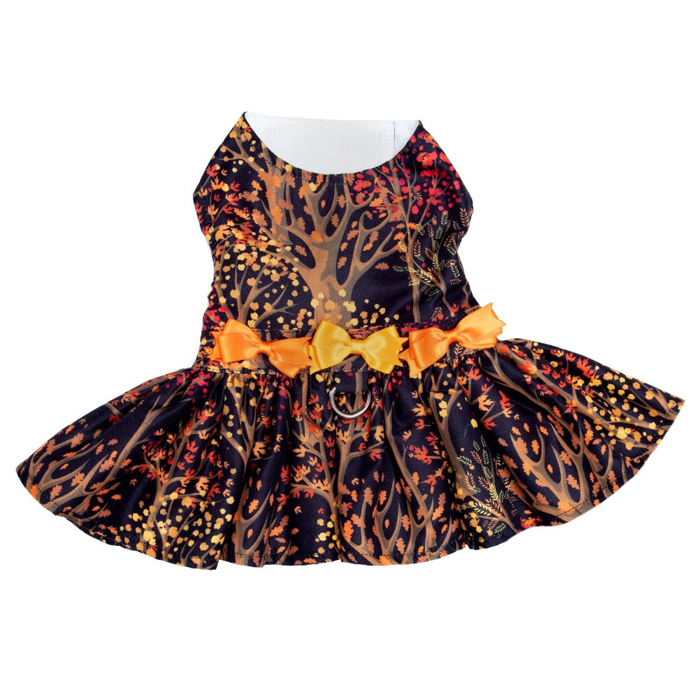 Doggie Design Fall Leaves Harness Dress With Matching Leash