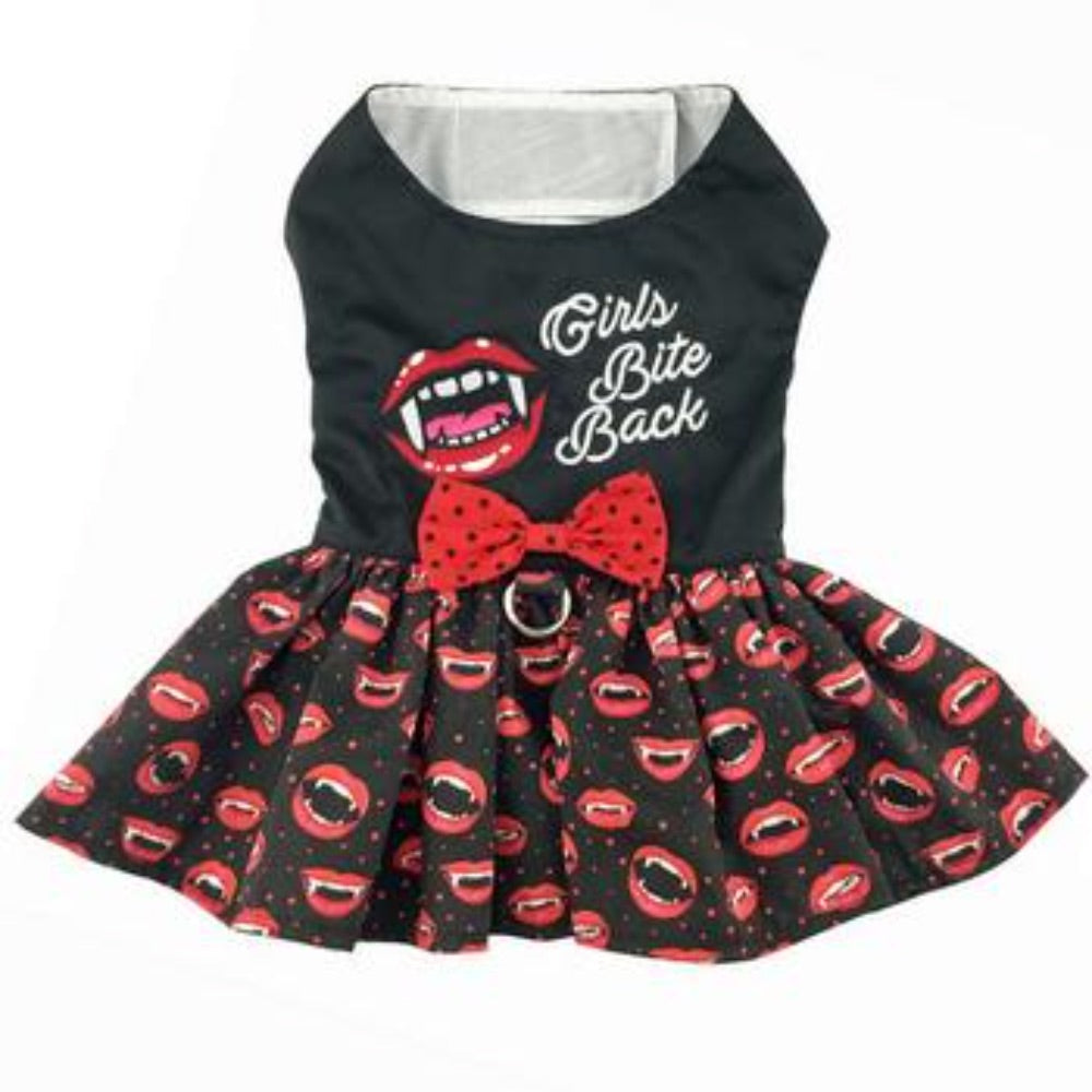 Doggie Design Halloween Dog Harness Dress - Girls Bite Back XS