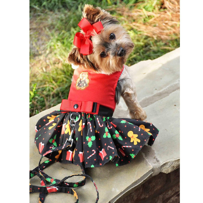 Doggie Design Holiday Dog Harness Dress - Gingerbread