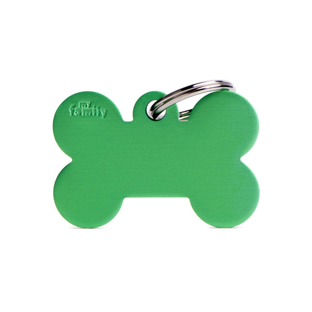 My Family ID TAG BASIC COLLECTION BONE GREEN IN ALUMINUM