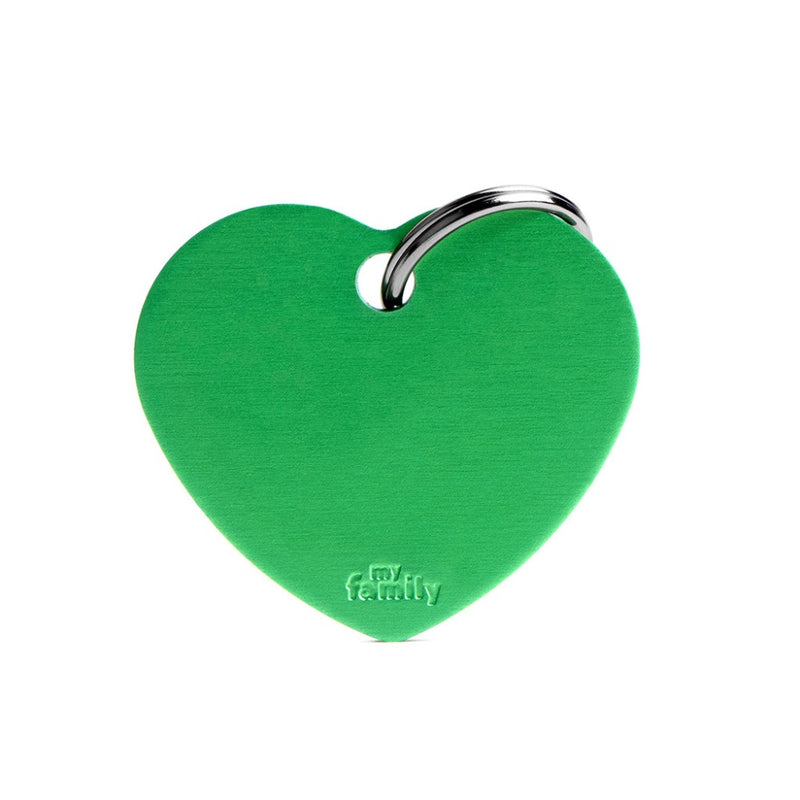 My Family ID TAG BASIC COLLECTION HEART GREEN IN ALUMINUM