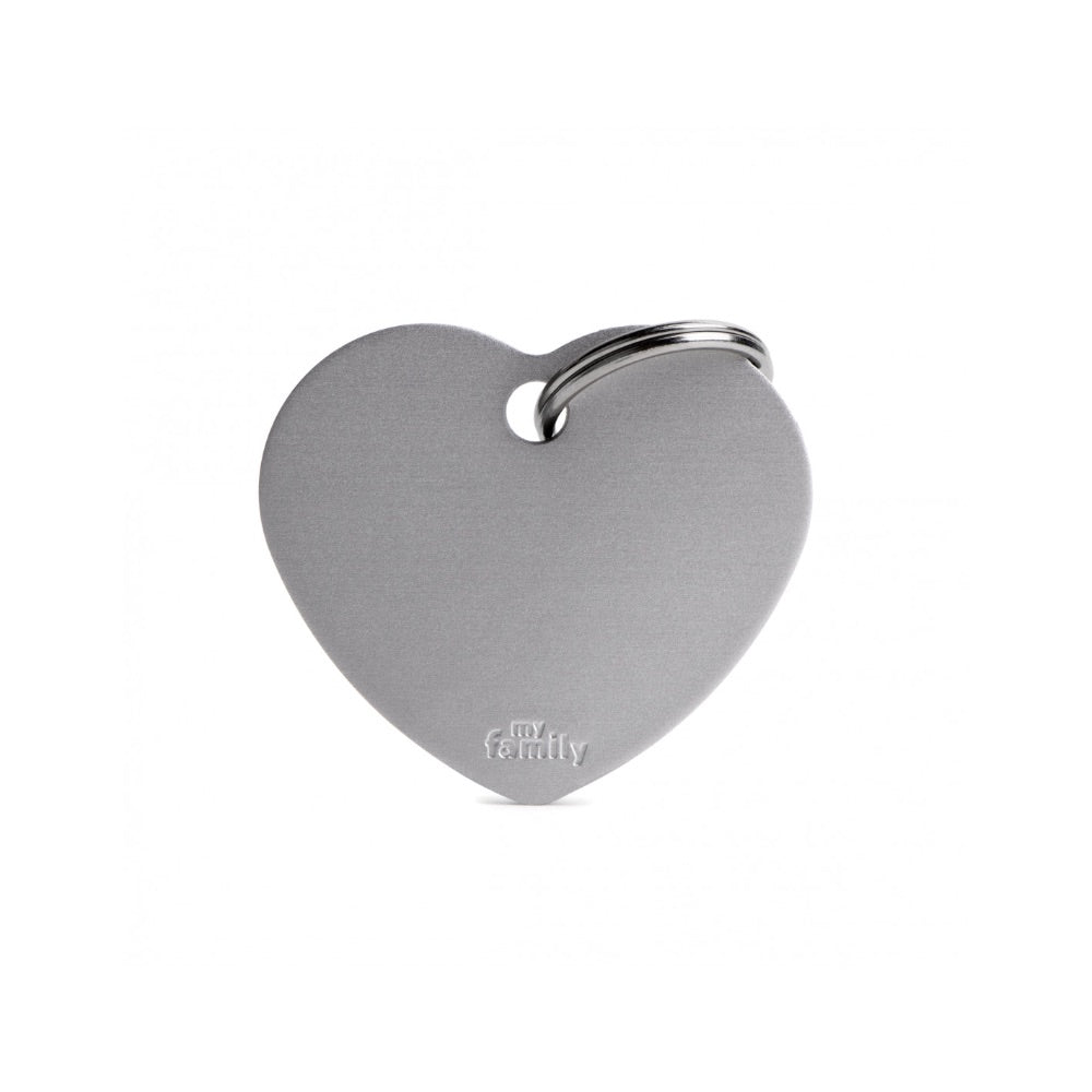My Family ID Tag Basic collection Heart Grey in Aluminum