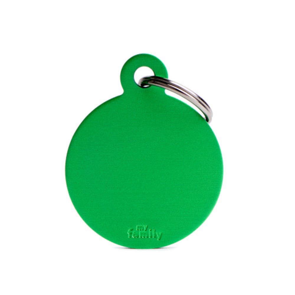 My Family ID Tag Basic collection Round Green in Aluminum