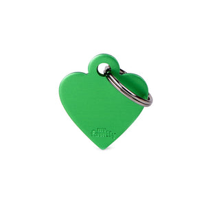 My Family ID TAG BASIC COLLECTION HEART GREEN IN ALUMINUM