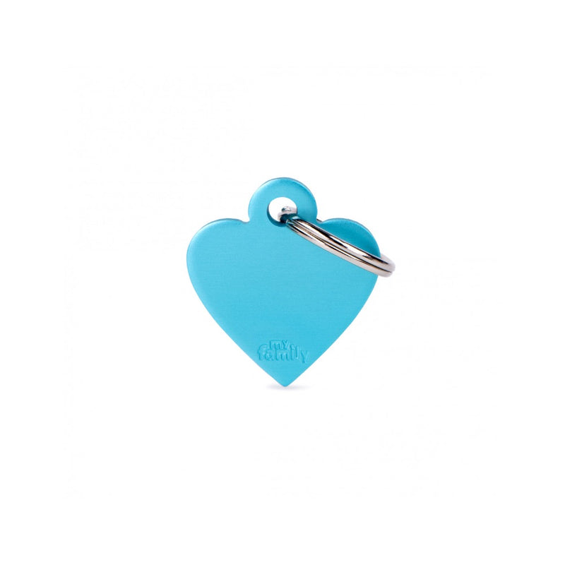 My Family ID Tag Basic collection Small Heart Light Blue in Aluminum