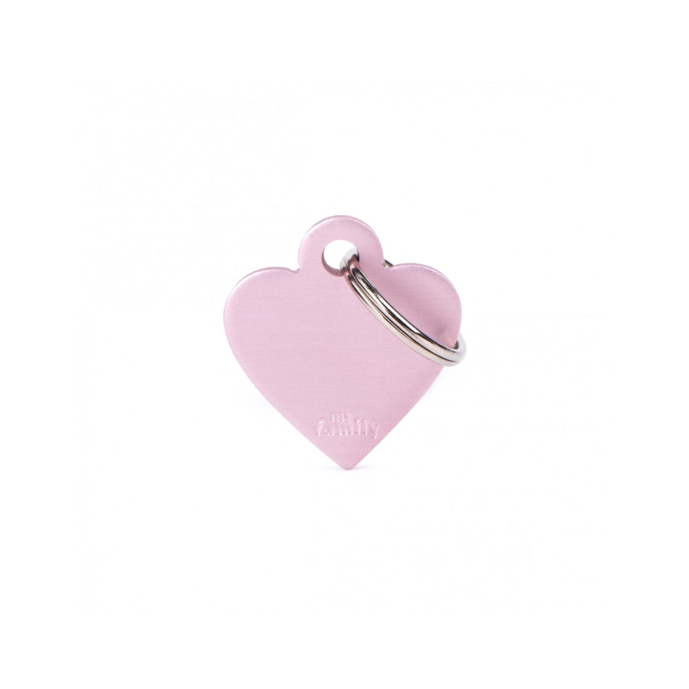 My Family ID Tag Basic collection Small Heart Pink in Aluminum