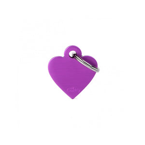 My Family ID Tag Basic collection Small Heart Purple in Aluminum