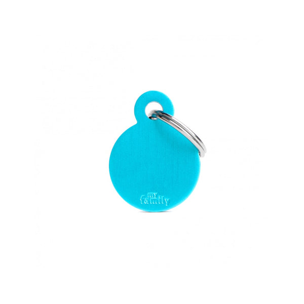 Blue Id Tag My Family ID TAG BASIC COLLECTION ROUND LIGHT BLUE IN ALUMINUM – Paws ...