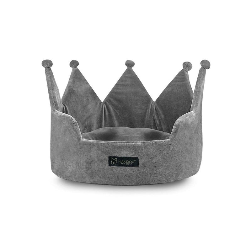 Nandog Light Gray Crown Bed