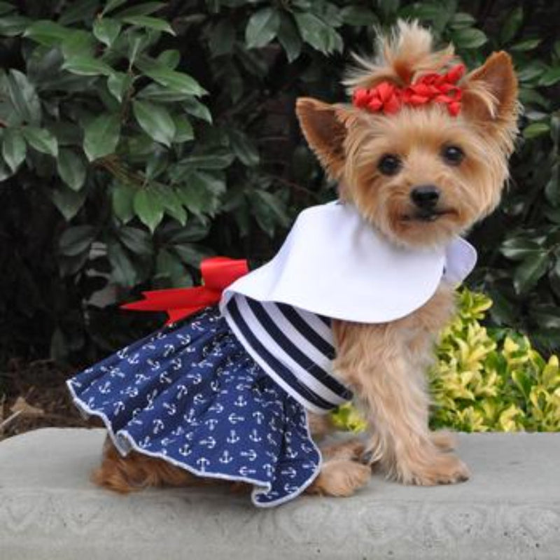 Doggie Design Nautical Dog Dress with Matching Leash