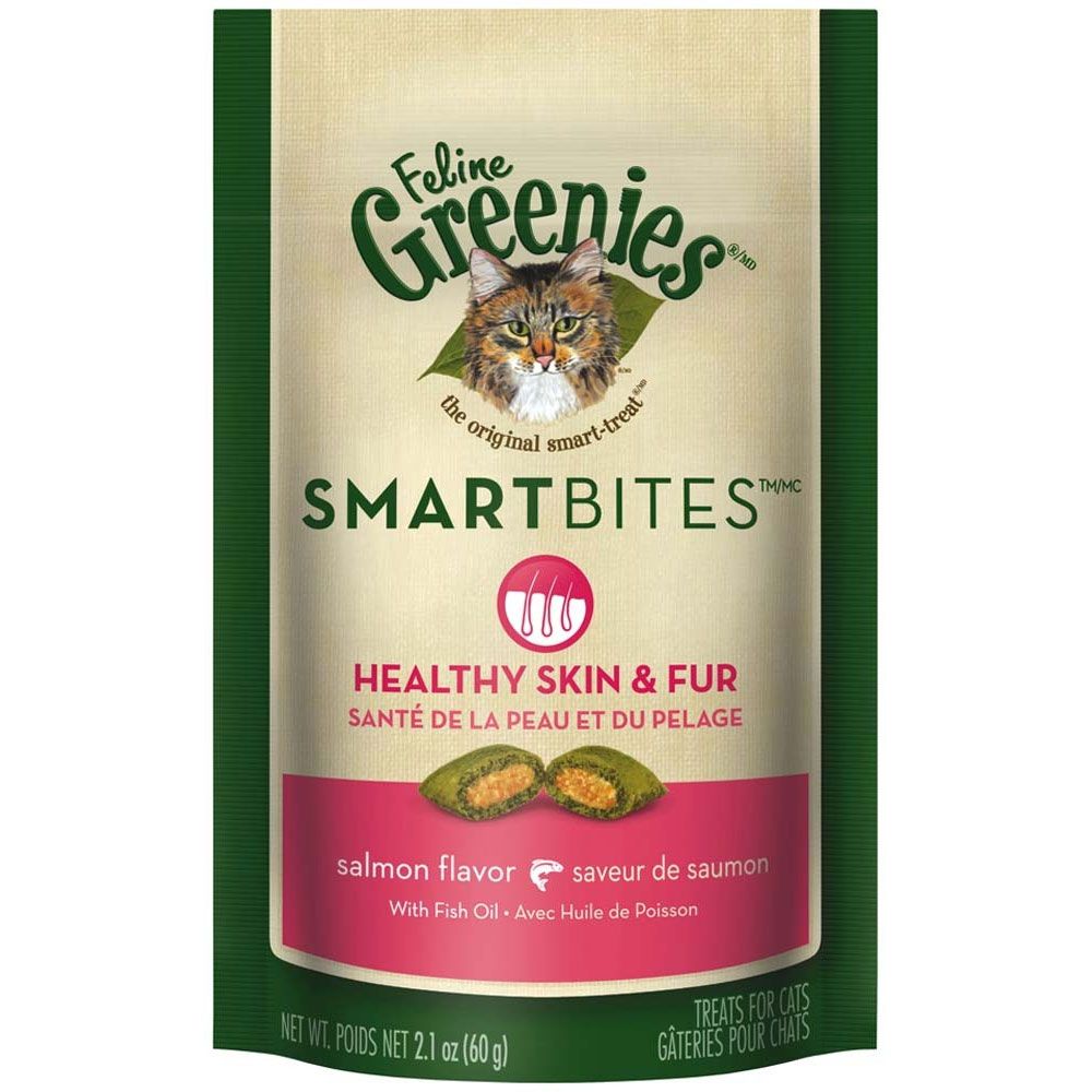 Feline Greenies Smartbites Skin & Fur Salmon for Cats 2.1oz