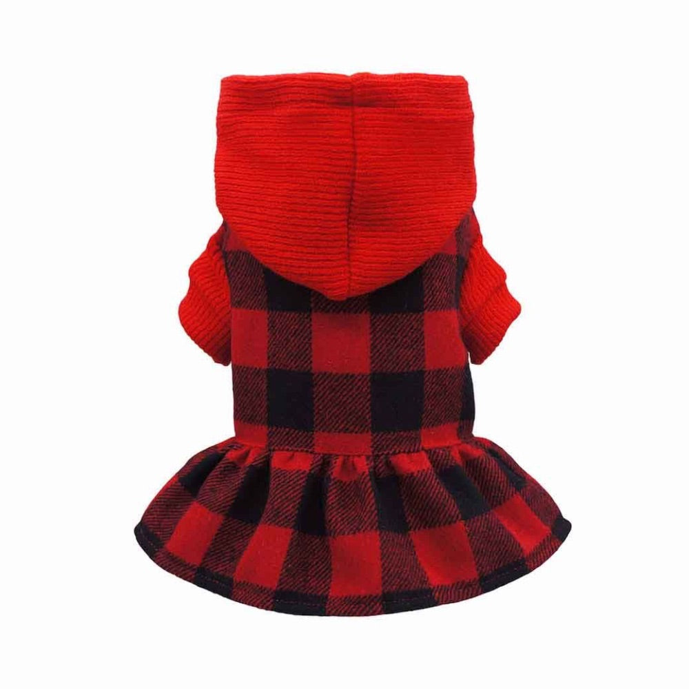 Fitwarm Plaid Hooded Dress