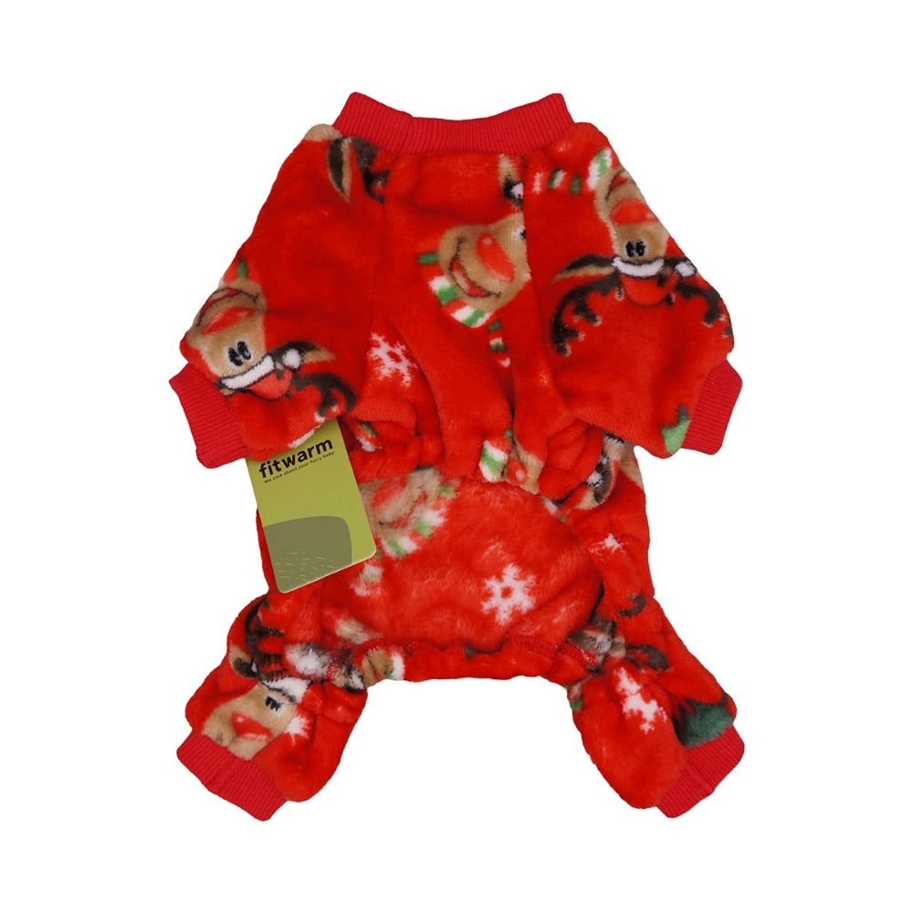 Fitwarm Reindeer Christmas Plush Pajamas