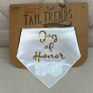 Tail Trends Dog of Honor Pressed Flower Wedding Bandana - Large