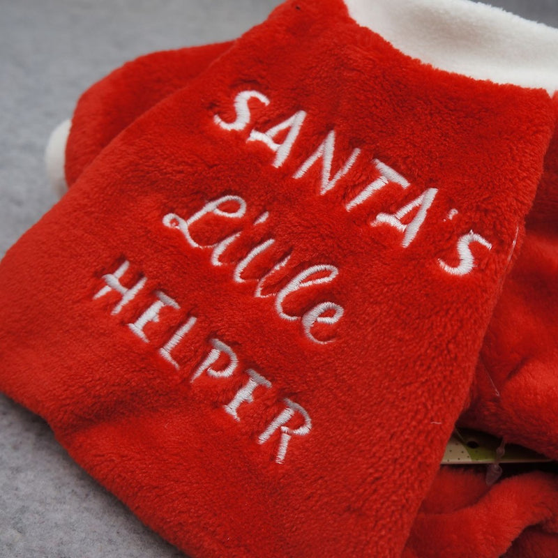 Fitwarm Santa's Little Helper Embroidered Christmas Pajamas