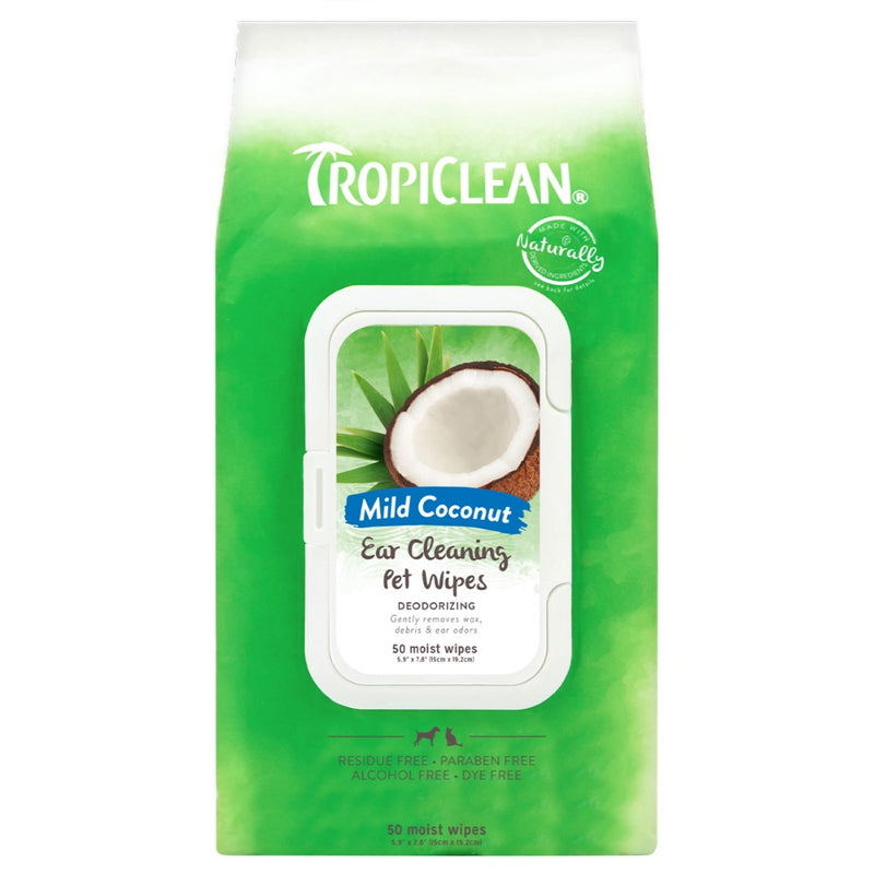 TROPICLEAN EAR CLEANING WIPES FOR PETS 50 WIPES
