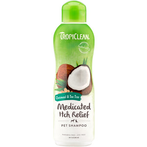 TROPICLEAN OATMEAL & TEA TREE MEDICATED ITCH RELIEF PET SHAMPOO