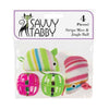 Savvy Tabby Striped Mice & Jingle Ball Toys - 4 Pk