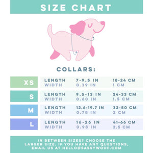 Sassy Woof DOG COLLAR - Pink & White MAMA'S GIRL